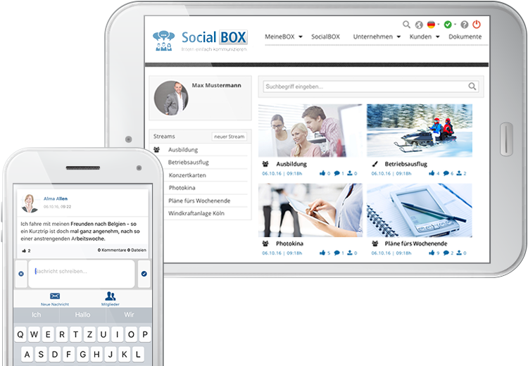 SocialBOX-App Smartphone Tablet