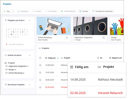 IntranetBOX Module Projekte